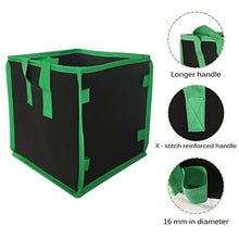 2pcs Square Potato Grow Bag Nursery Tomato Plant DIY Potato Planting Bucket Felt Grow Flower Fabric Grow Pot Non-Woven Seedling Bag (Size : 7 Gallon) (3 Gallon)
