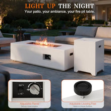 Shintenchi 43" Propane Fire Pit Table for Outside Patio, Off-White