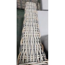 Teva Furniture Hawaii Three-Tone Wicker Loveseat with Silver Gray Cushion White/Beige