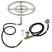 Rsmmpqa Propane Burner Kit Control Sytem Regulator Control Valve for Outdoor Fire Pit Fireplace with 12" Double Ring Burner Set