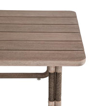 Baja Rectangular Outdoor Coffee Table in Eucalyptus and Brown Rope