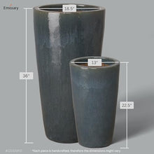 Emissary Gray Stoneware Round Planters Set of 2 18.5in L x 36in H