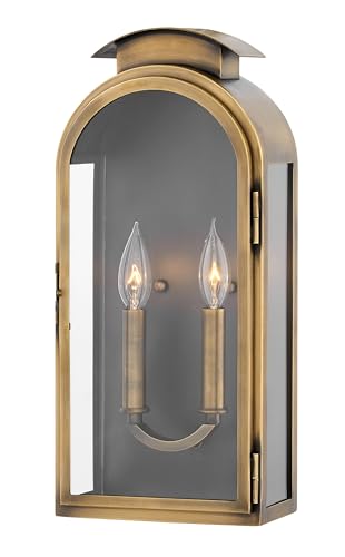 Hinkley Rowley Collection Two Light Outdoor Wall Mount Light Antique Brass