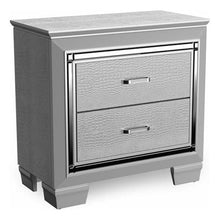 BOWERY HILL 2-Drawer Contemporary Wood Nightstand Silver