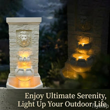 42'' Lion Head Outdoor Water Feature Fountain for Garden with Lights
