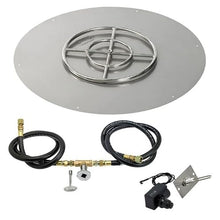 American Fireglass SS-RFPKIT-N-30 Natural Gas 30" Round Stainless Steel Flat Pan with Spark Ignition Kit (18" Ring Burner Included)