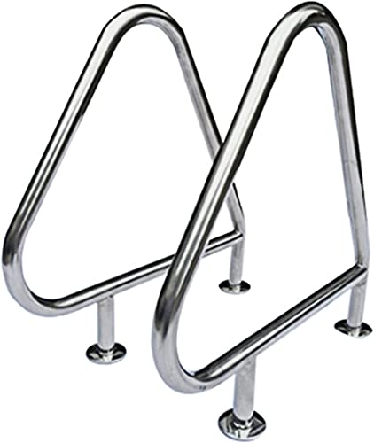 BSNANCA Sturdy Pool Safety Handrails Pool Handrails 2 PCS Swimming Pool Handrail 304 Stainless Steel Swimming Pool Handrail Pool for SPA, Inground Pool with B