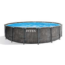 INTEX Greywood Prism Frame 15ft x 48in Round Above Ground Pool Set w/Pump