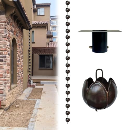 WAHHWF Lotus Flower Rain Chain, Downspout Replacement