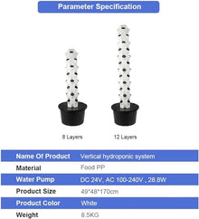 FLTRGO Hydroponics Growing System 32/48 Pods Vertical Hydroponics Tower Aeroponics Growing Kit, Smart Garden Planter Herbs Germination Kit with Hydrating Pump, Adapter, Net Pots