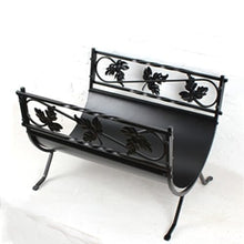 DJVHSRI Firewood Rack Metal Curved Log Holder with Legs, Heavy Duty Outdoor & Indoor Fireplace Wood Storage Stand,