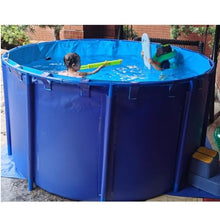 PVC Canvas Pool Above Ground, Circular Thickening Pool, Large Collapsible Frame Pool, Aquarium Pool Pond, for Culture Agricultural Irrigation Water Storage Tank, Easy to Install(2.5X1M-4900L)