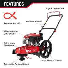 PowerSmart 22-inch 170cc Walk Behind String Trimmer