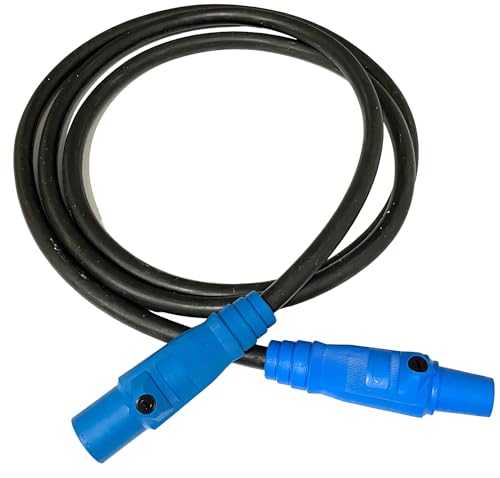2/0 AWG Black Type W Generator Power Cable Rated for 300 Amps, Male/Female Series 16 Camlocks, Power Cord (Blue, 75 FT)