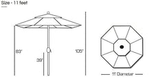 Galtech Deluxe Auto Tilt Market Umbrella 11ft Navy