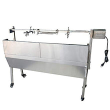 TECHTONGDA 46" Automatic Charcoal Grill Stainless Steel BBQ Grill Outdoor Barbecue Roaster Spit Lamb Roast 110V 66lbs Load