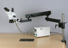 AmScope Digital Trinocular Stereo Zoom Microscope 3.5X-180X with Fiber-Optic Ring Light and 5MP Camera