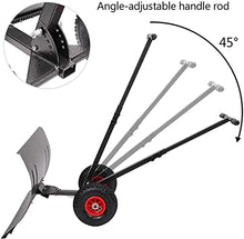 Snow Shovel Snow Push with Wheels| Heavy-Duty Snowplow with Adjustable Handle for Road Snow Removal Snow Pusher