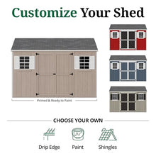 Little Cottage Co. 10x12 Value Workshop Shed with Operable Windows, Outdoor Wood Storage Do-It-Yourself Precut Kit