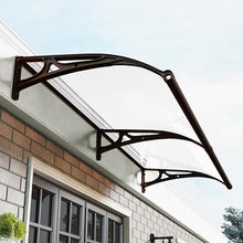 Awnings for Outside，Window awnings Exterior，Aluminum Bracket, Durable Polycarbonate Canopy，Rain & Snow Protection, for Entrance, Balcony, Garage-Transparent-120x440cm/47x173in
