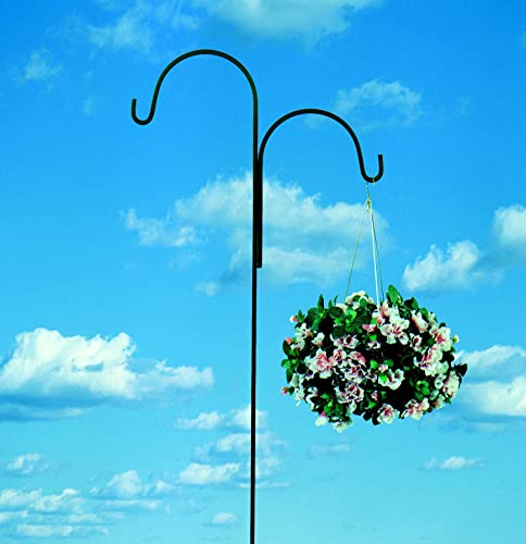 American Garden Works, 90" x 24", Black TOF Offset Double Arm Shepherd Hook