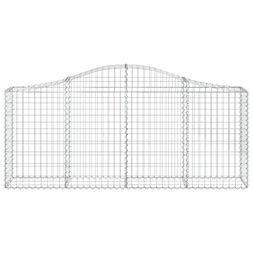 Arched Gabion Baskets 4 Pcs Galvanized Iron White Black Other