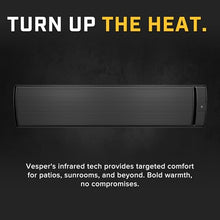 Big Ass Fans Vesper - Hardwired Electric Infrared Heater, Indoor/Covered Outdoor Spaces, Adjustable Angle Wall/Ceiling Mount, Black Extruded Aluminum