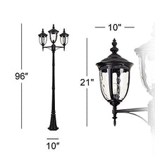John Timberland Bellagio Outdoor Post Light 3-Light Texturized Black
