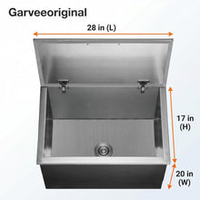 20" Built-in Ice Chest 107.5L, Stainless Steel Cooler Bin with Drain for Outdoor
