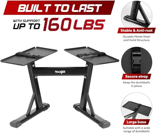 Yes4All Selectorized Dumbbell Set 55 Lbs Pair Black