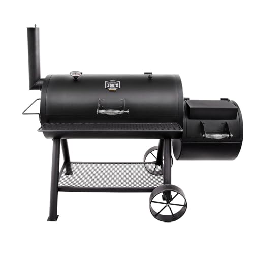 Oklahoma Joe's Longhorn Offset Charcoal Smoker and Grill with 1060 sq. in. Cooking Area in Black