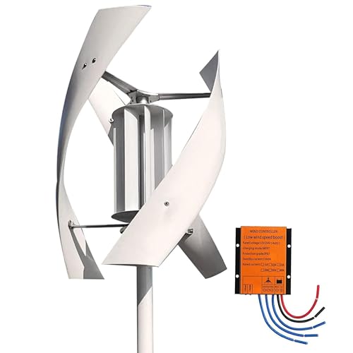 MazmornFly 3000W Garden Vertical Wind Turbine Generator Kit, Three-Phase AC Vertical Wind 12V 24V 48V 220V Wind Turbine with MPPT Controller for Home Industrial Energy Equipment 220V