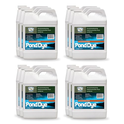 Bjornsen Ultra-Concentrated Blue Pond Dye, 1 Qt Liquid (12-Pack) for Ponds