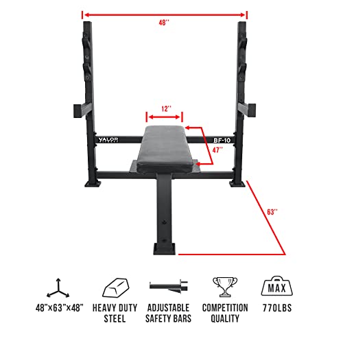 Valor Fitness Olympic Weight Bench Black