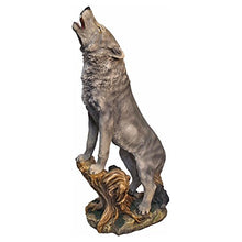 Design Toscano Howling Lone Wolf Garden Animal Statue, 35 Inch, Polyresin, Full Color