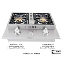 Lion Premium Grills L1634 Natural Gas Double Side Burner, 26-3/4 by 20-1/2-Inch