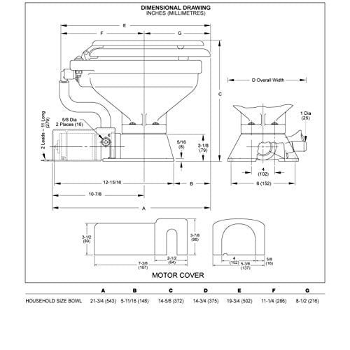 Jabsco Electric Marine Toilet Regular Bowl 12 Volt Soft Close Blue