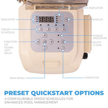 XtremepowerUS SuperFlow Variable Speed High-Flo Pool Pump In-Ground Swimming Pool Energy Efficient 230V, 1-1/2” & 2” Adapter Build-in Timer Control Panel
