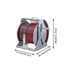 Stainless Steel Hose Reel with 30m Hose, Heavy Duty Outdoor Garden Water Pipe Holder for Lawn, Patio, and Farm – Portable and Wall-Mounted Design