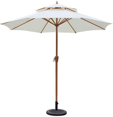 Umbrellas 9ft / 270cm Double Top Garden Patio Umbrella with Crank Handle, Sun Shade Waterproof Protection for Terrace, Balcony, Pool, Beach (Color : Dark Green), Off, white