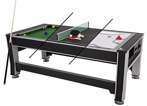 Triumph Sports 3-in-1 7' Rotating Swivel Multigame Table Black