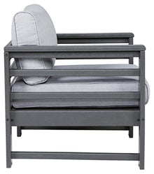 Signature Design by Ashley Outdoor Amora HDPE Patio Lounge Chair 2 Count Grey
