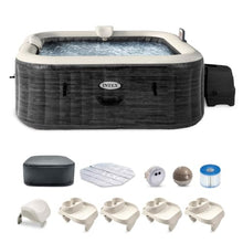 INTEX PureSpa 6 Person Inflatable Hot Tub Bundle w/Energy-Efficient Cover