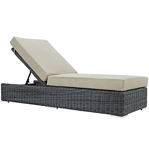 America Luxury - Outdoor Modern Contemporary Patio Chaise Lounge Beige