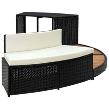 KGCRYUWED Spa Surround. Poly Rattan & Acacia Wood Hot Tub Decking Black
