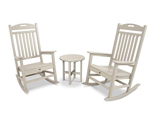 Trex Outdoor Furniture by Polywood 3-Piece Yacht Club Rocker Set, Sand Castle