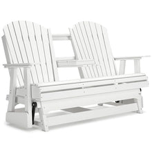 Signature Design by Ashley 1-Piece HDPE Outdoor Glider Loveseat, White