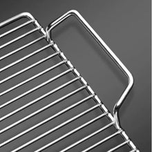 TBLOTYD Stainless Steel BBQ Grill Rack with Handle - Heavy-Duty Cooking Grid Square Hole Design Easy to Clean Perfect for Outdoor Grilling and Barbecues