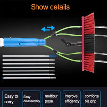CUTPOIY Adjustable 180° Water Fed Pole Brush - Telescopic Aluminum Pole for Solar Panel Cleaning, 30cm Brush Head, 11m Reach, Ideal for Photovoltaic Maintenance, 50cm Brush-10m Pole