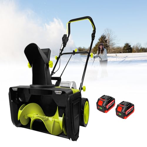 Heavy-Duty Cordless Electric Snow Blower, 40V 3500W Brushless Motor with Dual LED Lights, 180° Rotating Chute, 50cm/20in Path & 25cm/10in Depth, Perfect for Residential & Commercial Areas 2Batteries